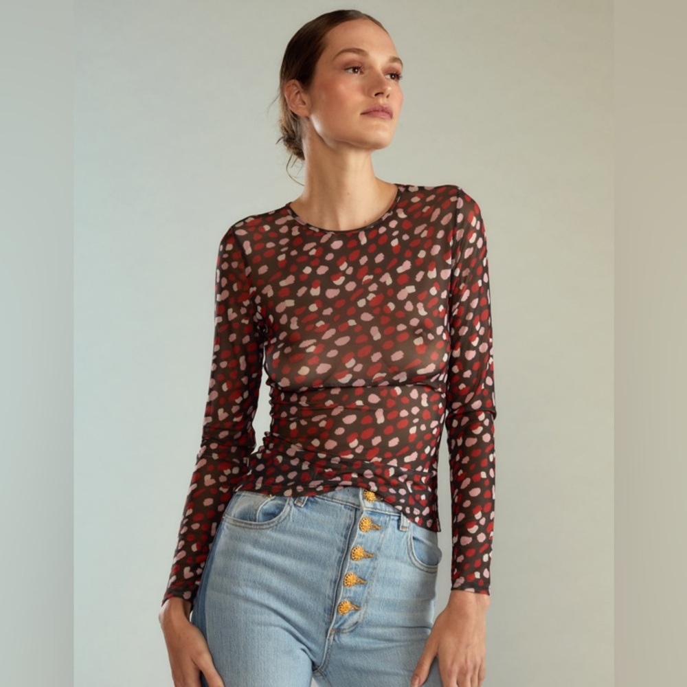 CYNTHIA ROWLEY
Modern Mesh Top In Black Red